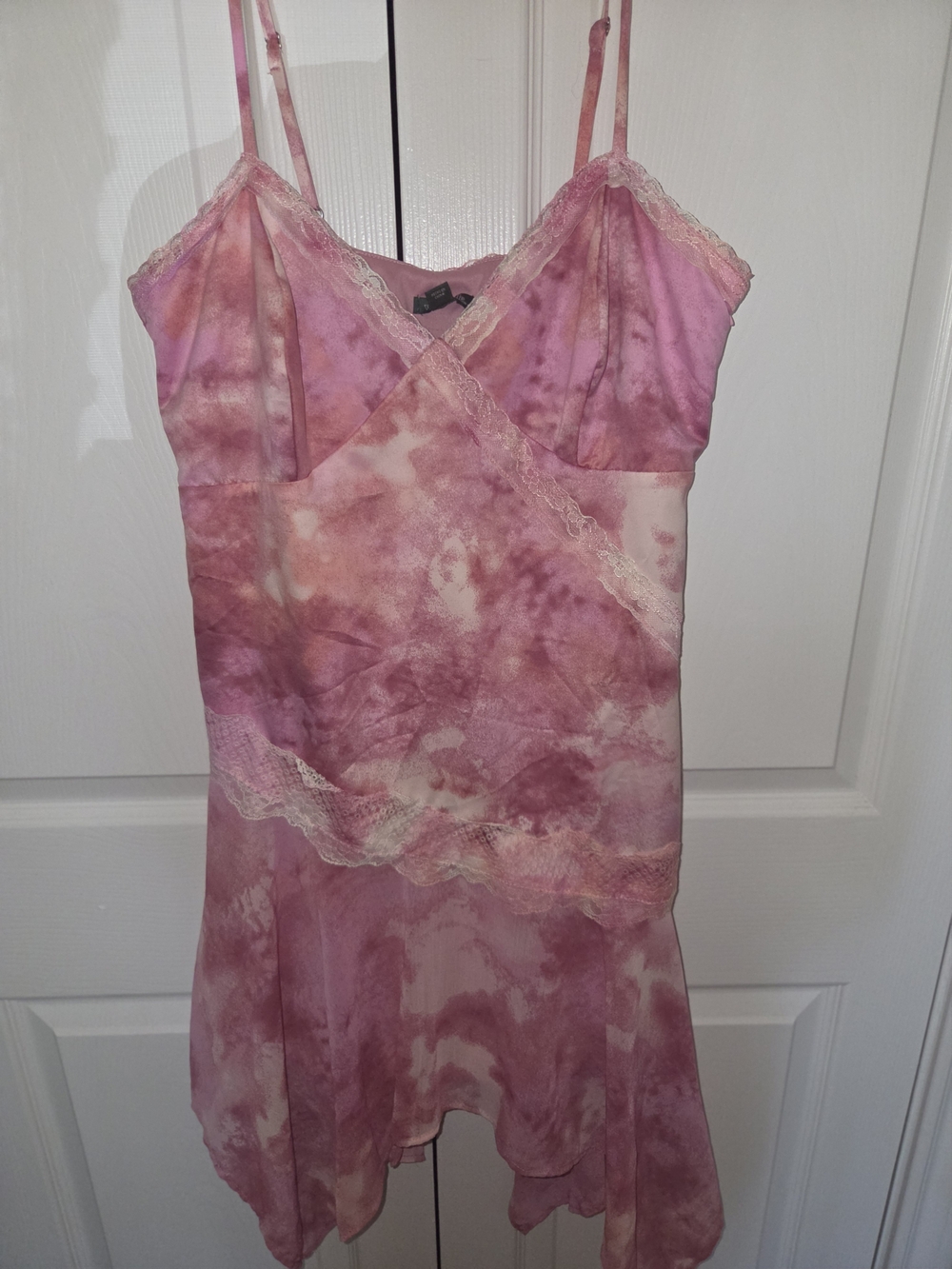 wild fable Pink Tie-Dye Lace Slip Dress